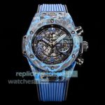Super Clone Hublot Big Bang Unico Alex Ovechkin Blue Carbon Case Limited Watch 